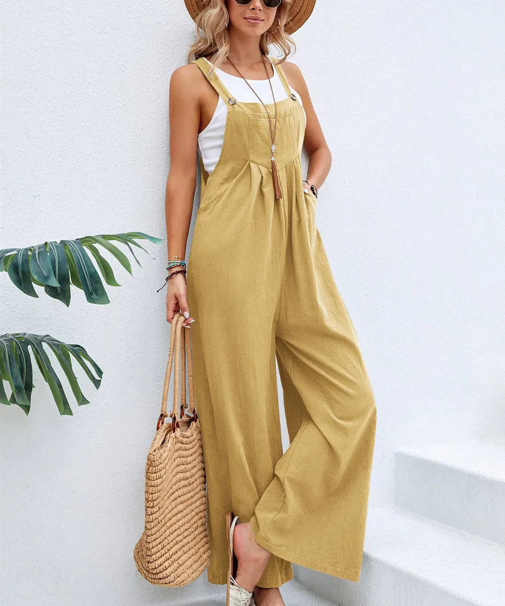 Chic Yellow Denim Jumpsuit